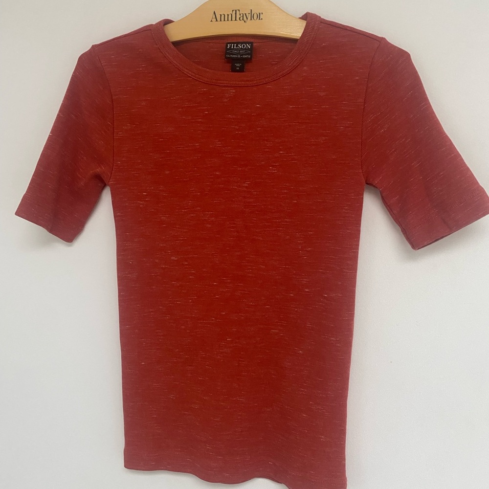 Filson Heathered Red Crew Neck Tee
